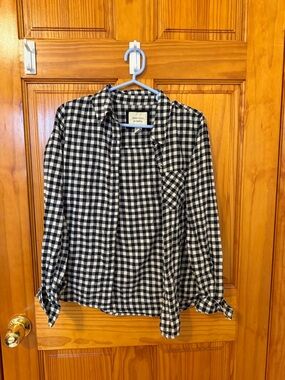 Madewell Black & White Gingham Button-Up Shirt